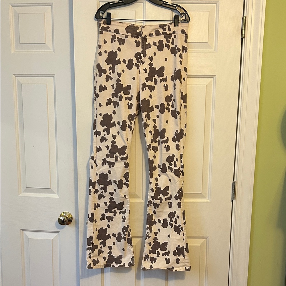 Zara Brown and Cream Patterned Pants "COW PANTS"